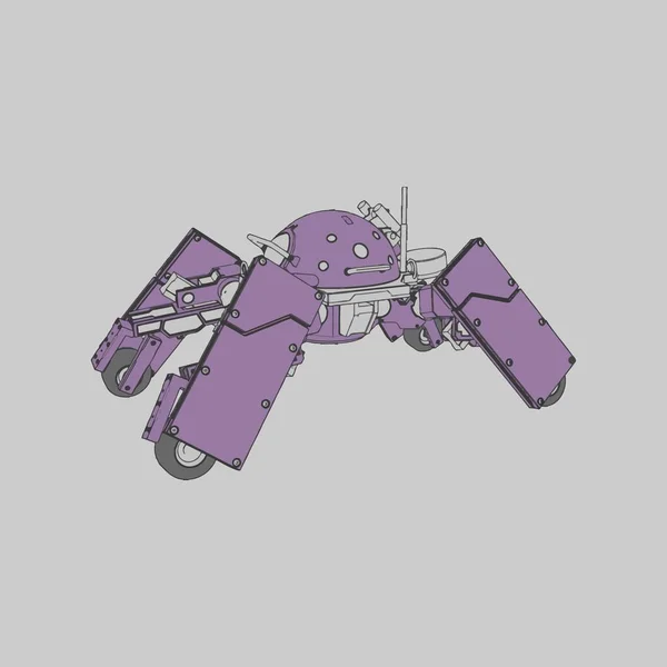 Vektorillustration. Mecha i isolerad bakgrund. För t-shirt design, affisch, klistermärke. — Stock vektor