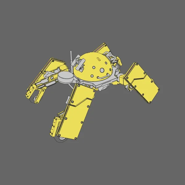 Ilustracja wektora. Mecha w odosobnionym tle. Do projektowania koszulki, plakatu, naklejki. — Wektor stockowy