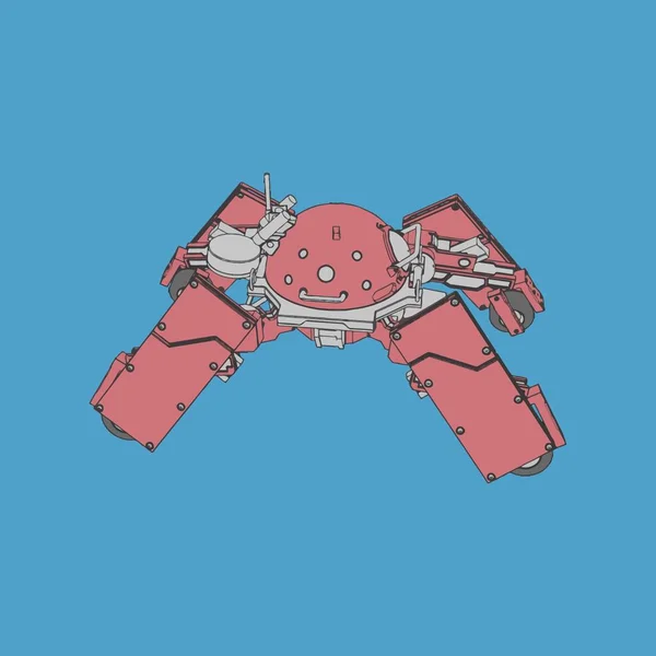 Vektorillustration. Mecha i isolerad bakgrund. För t-shirt design, affisch, klistermärke. — Stock vektor