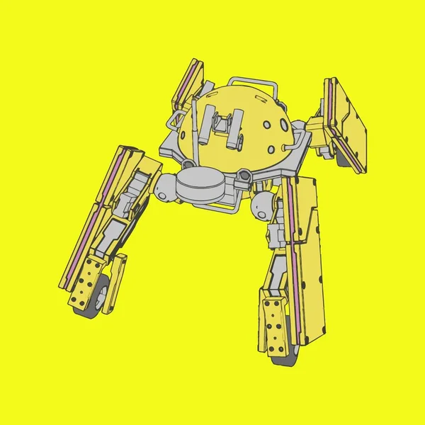 Vector illustratie. Mecha in geïsoleerde omgeving. Voor t-shirt design, poster, sticker. — Stockvector