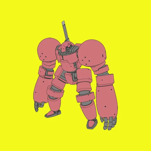 Vektorillustration. Mecha i isolerad bakgrund. För t-shirt design, affisch, klistermärke. — Stock vektor