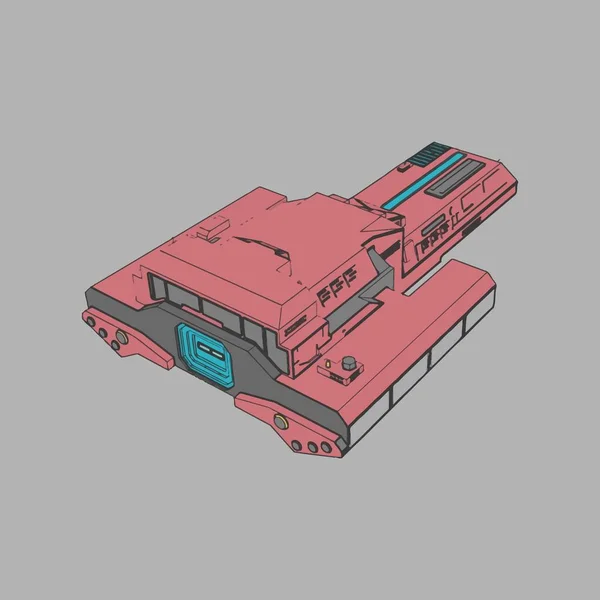 ベクトルイラスト隔離された背景の宇宙船. — ストックベクタ