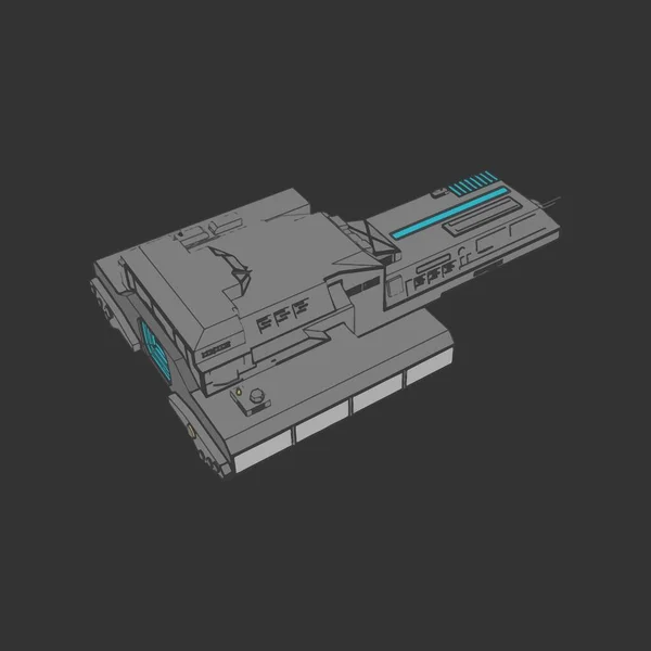 Векторная иллюстрация. Космический корабль на изолированном фоне . — стоковый вектор
