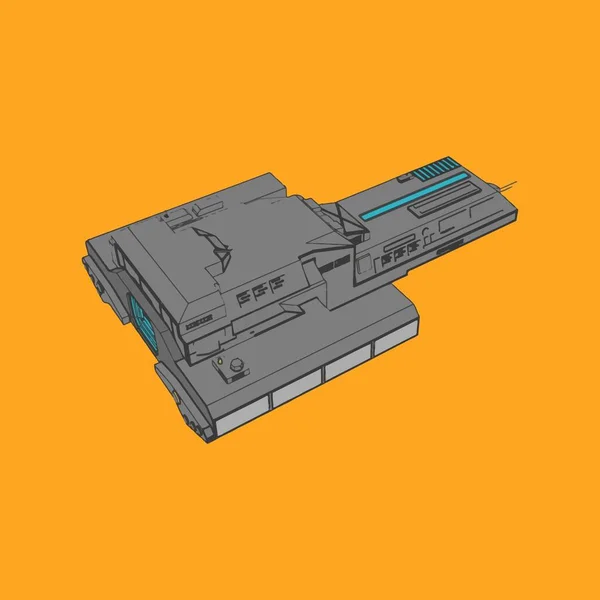 Vektorillustration. Raumschiff im isolierten Hintergrund. — Stockvektor