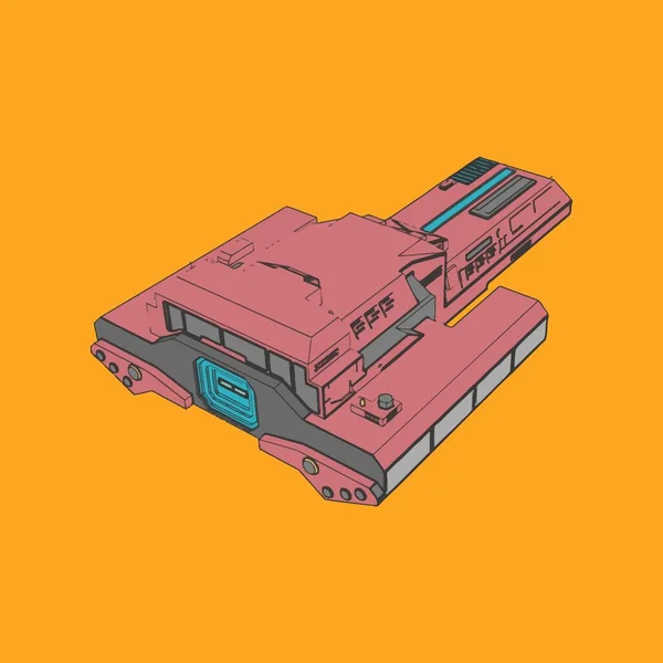 Illustration vectorielle. Navire spatial en arrière-plan isolé . — Image vectorielle