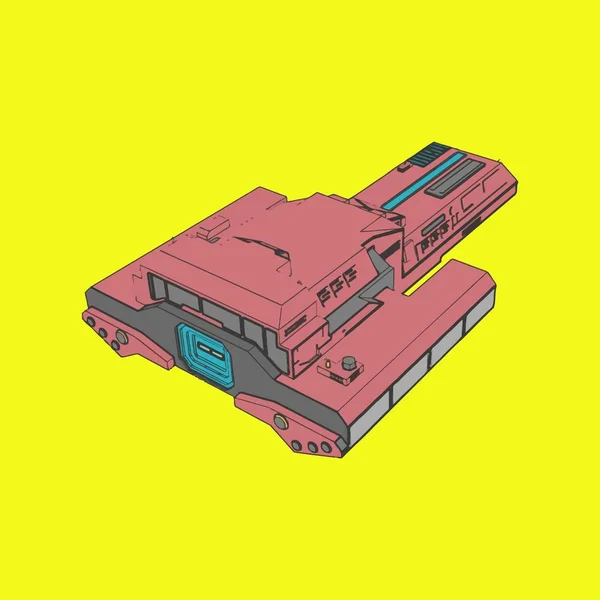 Ilustração vetorial. Nave espacial em fundo isolado . —  Vetores de Stock