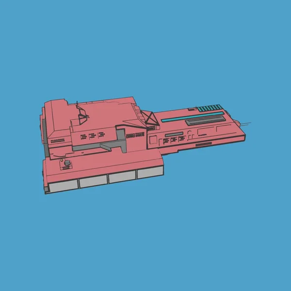 Vektorillustration. Raumschiff im isolierten Hintergrund. — Stockvektor