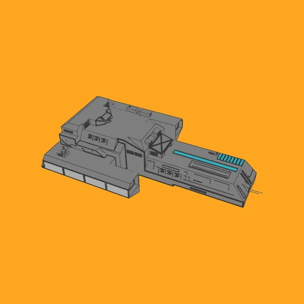 Vektorillustration. Raumschiff im isolierten Hintergrund. — Stockvektor