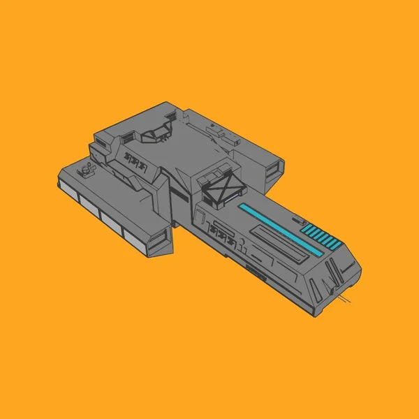 Vektorillustration. Raumschiff im isolierten Hintergrund. — Stockvektor
