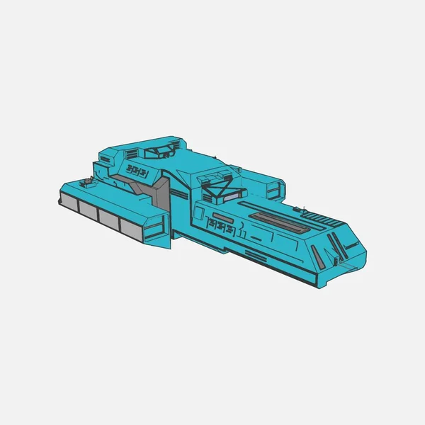 Ilustração vetorial. Nave espacial em fundo isolado . —  Vetores de Stock