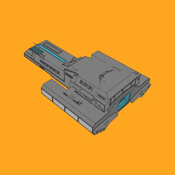 ベクトルイラスト隔離された背景の宇宙船. — ストックベクタ