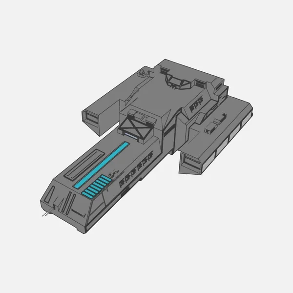 Ilustracja wektora. Statek kosmiczny w izolowanym tle. — Wektor stockowy