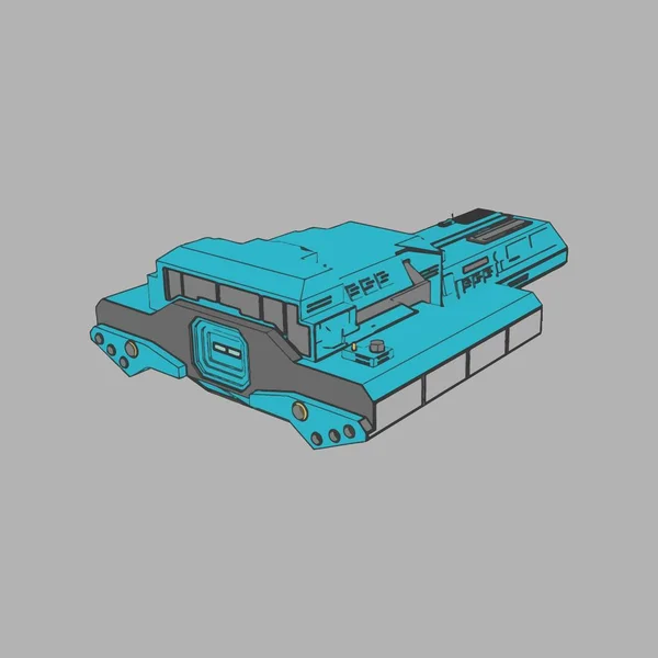 Illustration vectorielle. Navire spatial en arrière-plan isolé . — Image vectorielle