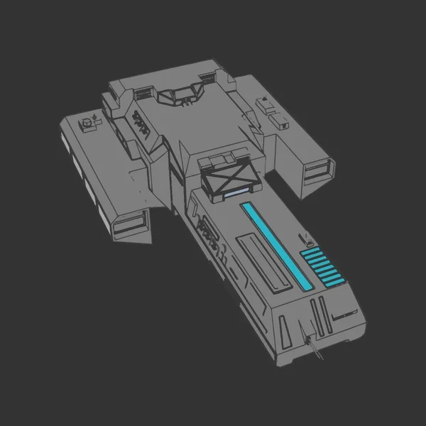 Illustration vectorielle. Navire spatial en arrière-plan isolé . — Image vectorielle