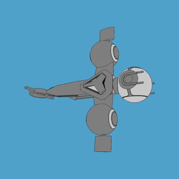 Vektorillustration. Raumschiff im isolierten Hintergrund. — Stockvektor