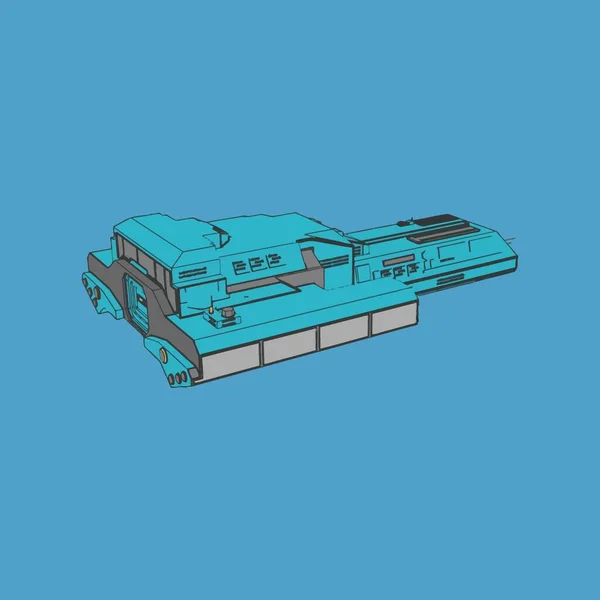 Ilustração vetorial. Nave espacial em fundo isolado . —  Vetores de Stock