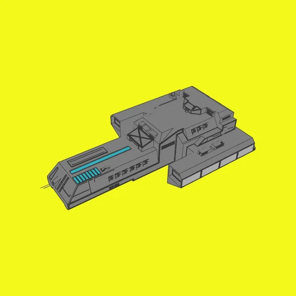 Векторная иллюстрация. Космический корабль на изолированном фоне . — стоковый вектор