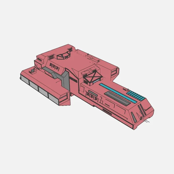 Illustration vectorielle. Navire spatial en arrière-plan isolé . — Image vectorielle