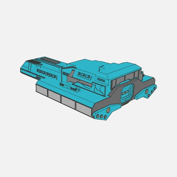 Vector illustratie. Ruimteschip in geïsoleerde omgeving. — Stockvector