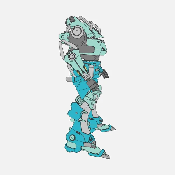 Vector illustratie. Mecha in geïsoleerde omgeving. Voor t-shirt design, poster, sticker. — Stockvector