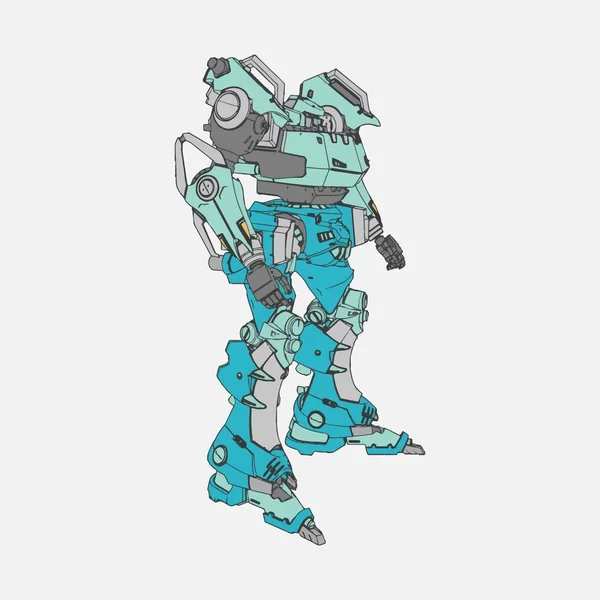 Vector illustratie. Mecha in geïsoleerde omgeving. Voor t-shirt design, poster, sticker. — Stockvector