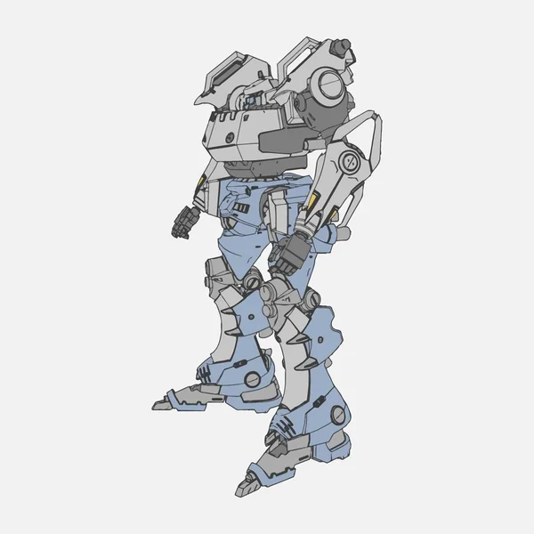 Vektorillustration. mecha in isoliertem Hintergrund. für T-Shirt-Design, Poster, Aufkleber. — Stockvektor