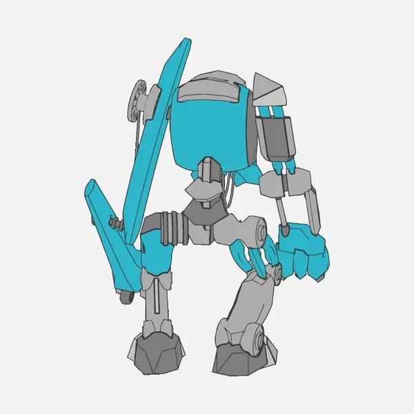 Vector illustration. Mecha in isolated background. For t-shirt design, poster, sticker. — Stock Vector