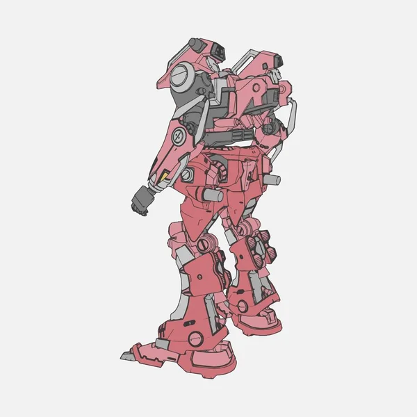 Vektorillustration. mecha in isoliertem Hintergrund. für T-Shirt-Design, Poster, Aufkleber. — Stockvektor