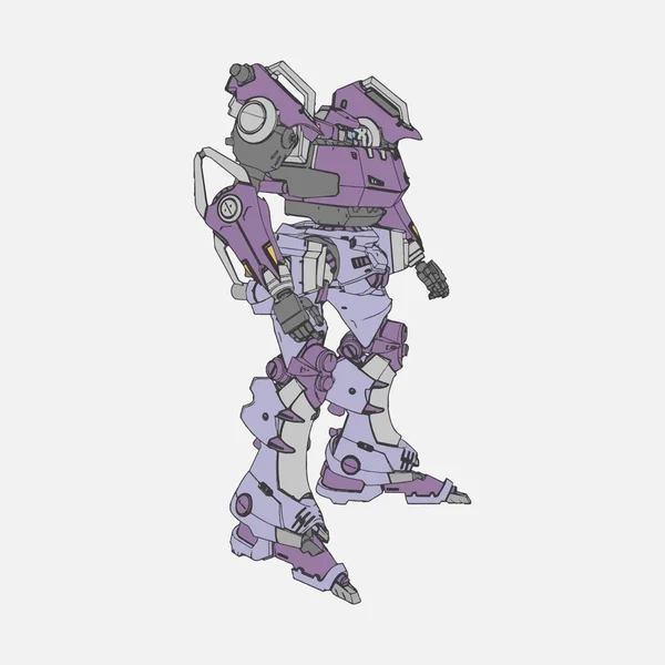 Vector illustratie. Mecha in geïsoleerde omgeving. Voor t-shirt design, poster, sticker. — Stockvector