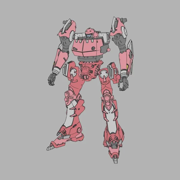 Vektorillustration. Mecha i isolerad bakgrund. För t-shirt design, affisch, klistermärke. — Stock vektor