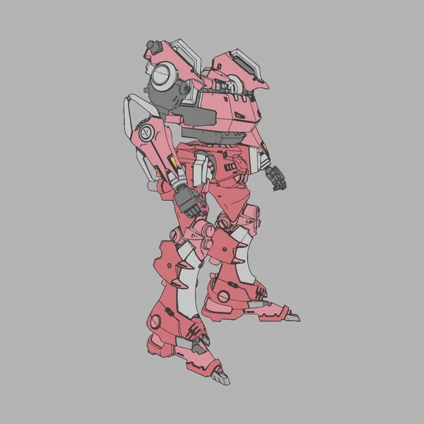 Vektorillustration. mecha in isoliertem Hintergrund. für T-Shirt-Design, Poster, Aufkleber. — Stockvektor