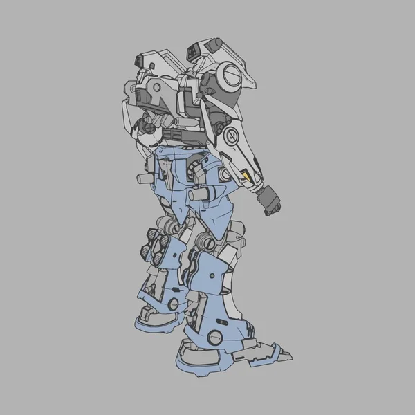 Vektorillustration. mecha in isoliertem Hintergrund. für T-Shirt-Design, Poster, Aufkleber. — Stockvektor