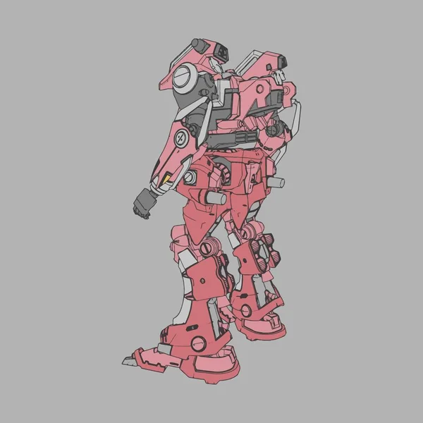 Vektorillustration. mecha in isoliertem Hintergrund. für T-Shirt-Design, Poster, Aufkleber. — Stockvektor