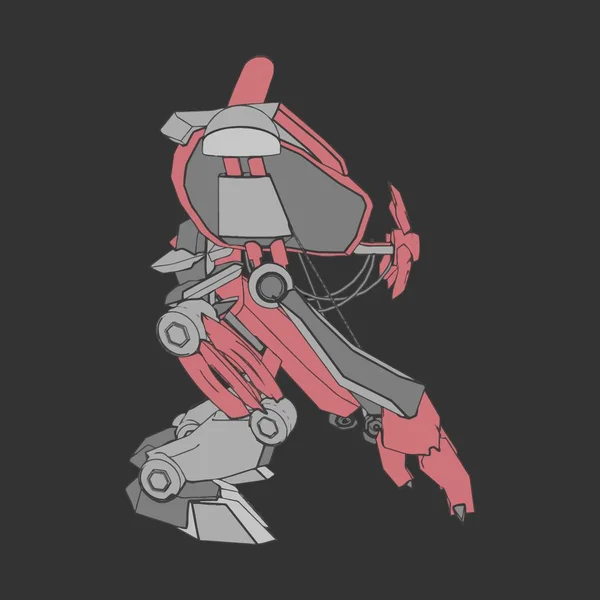 Vektorillustration. mecha in isoliertem Hintergrund. für T-Shirt-Design, Poster, Aufkleber. — Stockvektor