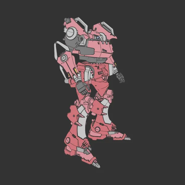 Vector illustratie. Mecha in geïsoleerde omgeving. Voor t-shirt design, poster, sticker. — Stockvector