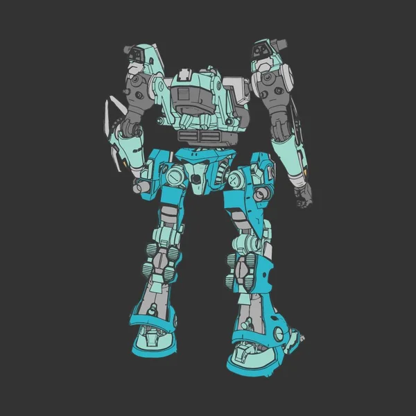 Vektorillustration. mecha in isoliertem Hintergrund. für T-Shirt-Design, Poster, Aufkleber. — Stockvektor