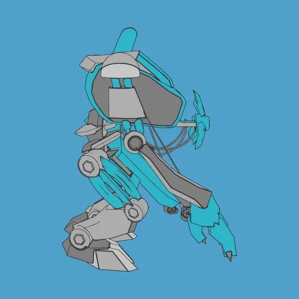 Vektorillustration. mecha in isoliertem Hintergrund. für T-Shirt-Design, Poster, Aufkleber. — Stockvektor