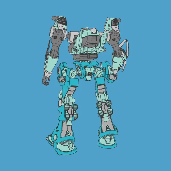 Vektorillustration. mecha in isoliertem Hintergrund. für T-Shirt-Design, Poster, Aufkleber. — Stockvektor