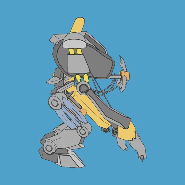 Vector illustratie. Mecha in geïsoleerde omgeving. Voor t-shirt design, poster, sticker. — Stockvector