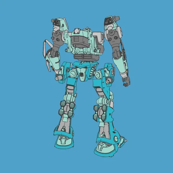 Vektorillustration. mecha in isoliertem Hintergrund. für T-Shirt-Design, Poster, Aufkleber. — Stockvektor