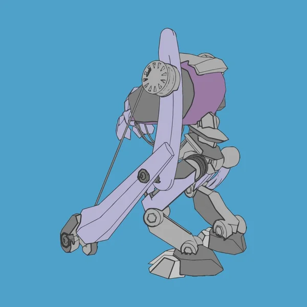 Vector illustratie. Mecha in geïsoleerde omgeving. Voor t-shirt design, poster, sticker. — Stockvector