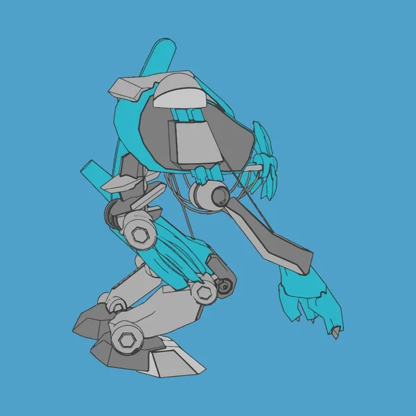 Ilustração vetorial. Mecha em fundo isolado. Para design de t-shirt, cartaz, adesivo . — Vetor de Stock