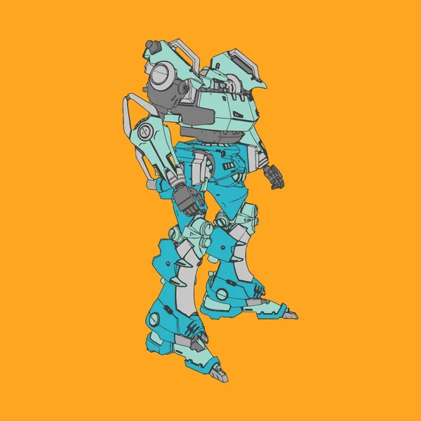 Vektorillustration. mecha in isoliertem Hintergrund. für T-Shirt-Design, Poster, Aufkleber. — Stockvektor