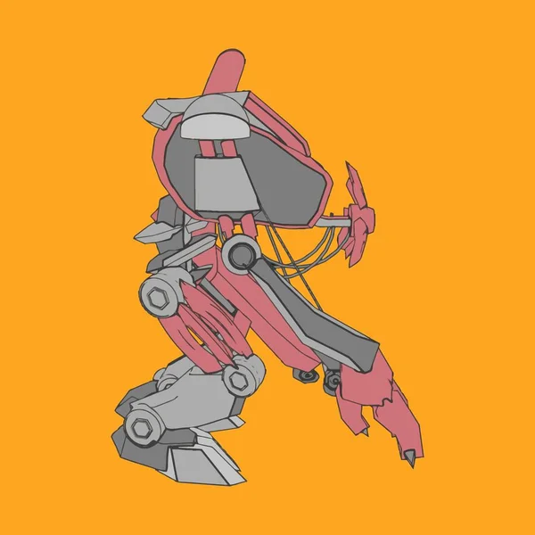 Vector illustratie. Mecha in geïsoleerde omgeving. Voor t-shirt design, poster, sticker. — Stockvector