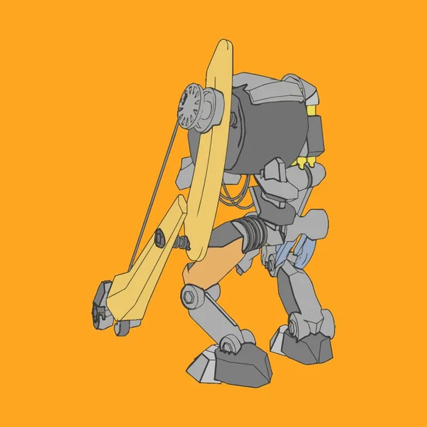 Illustrazione vettoriale. Mecha in background isolato. Per il design di t-shirt, poster, adesivo . — Vettoriale Stock