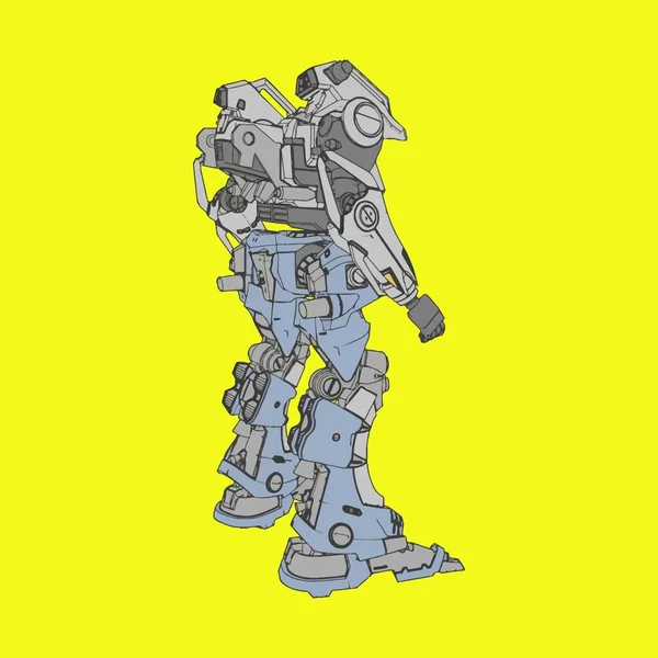 Vector illustratie. Mecha in geïsoleerde omgeving. Voor t-shirt design, poster, sticker. — Stockvector