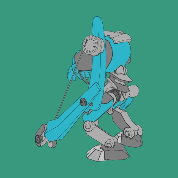 Illustrazione vettoriale. Mecha in background isolato. Per il design di t-shirt, poster, adesivo . — Vettoriale Stock