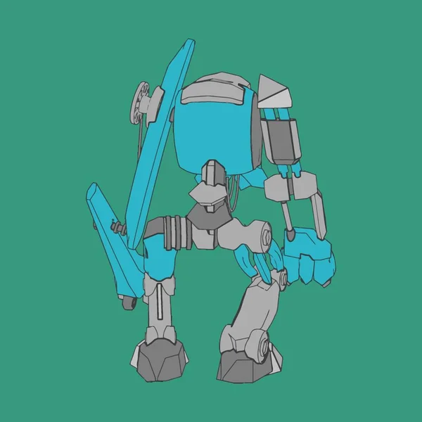 Vektorillustration. mecha in isoliertem Hintergrund. für T-Shirt-Design, Poster, Aufkleber. — Stockvektor