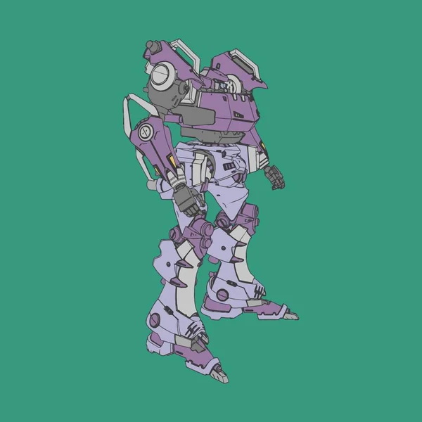 Vektorillustration. mecha in isoliertem Hintergrund. für T-Shirt-Design, Poster, Aufkleber. — Stockvektor