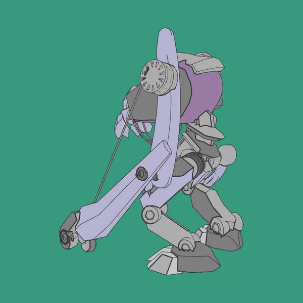 Vector illustratie. Mecha in geïsoleerde omgeving. Voor t-shirt design, poster, sticker. — Stockvector